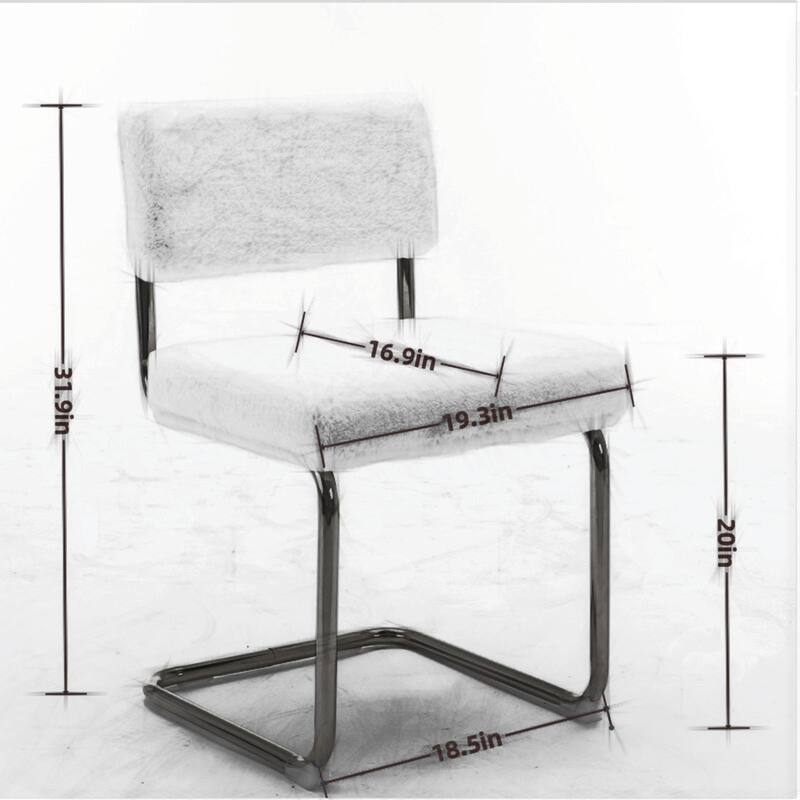 Modern Corduroy Dining Chairs - Gold Metal Base - Armless - Channel Tufting - Set of 2