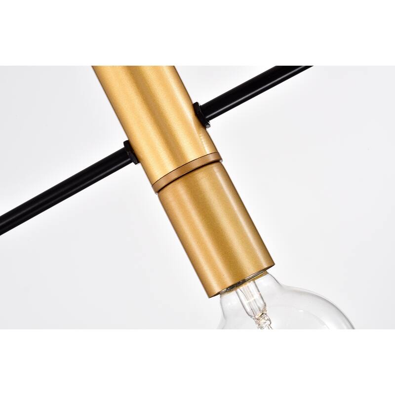 Kohen Matte Black + Matte Gold Metal Linear Chandelier