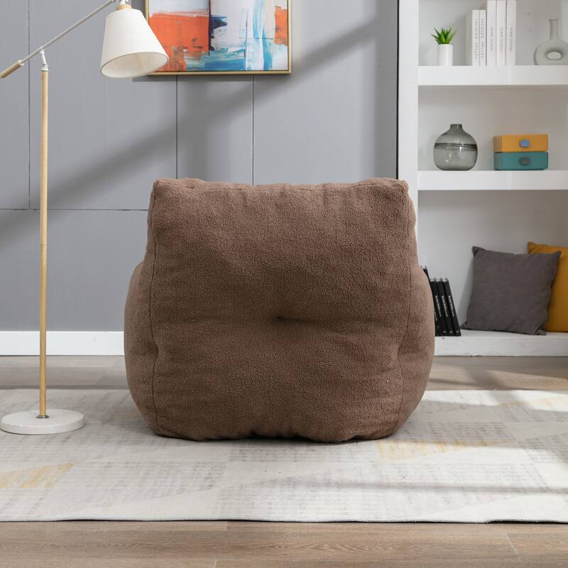 Chichoice Soft Tufted Foam Bean Bag Chair with Teddy Fabric for Living Room
