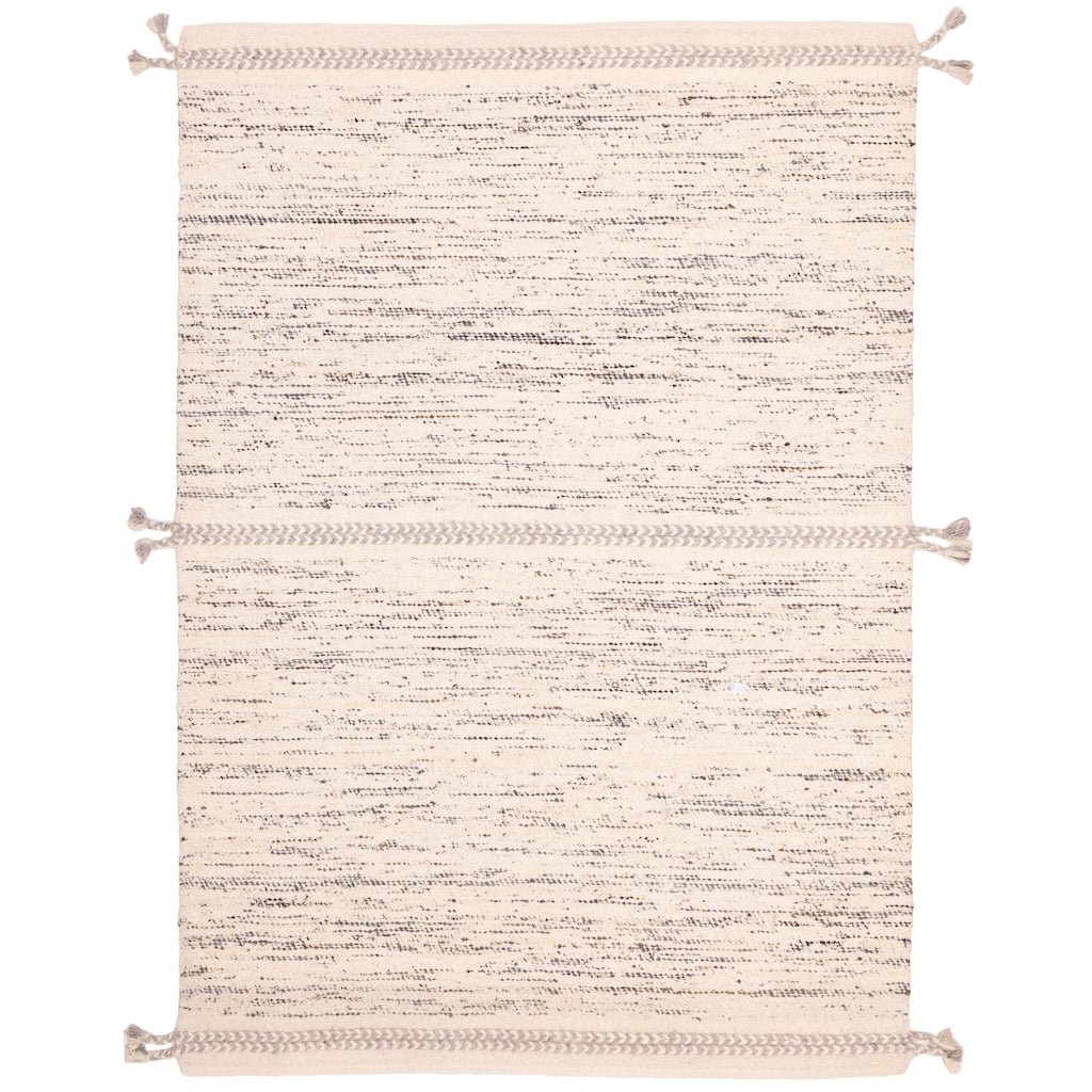 ECARPETGALLERY Hand Woven Looma Cream Wool Rug - 8'3 x 11'5