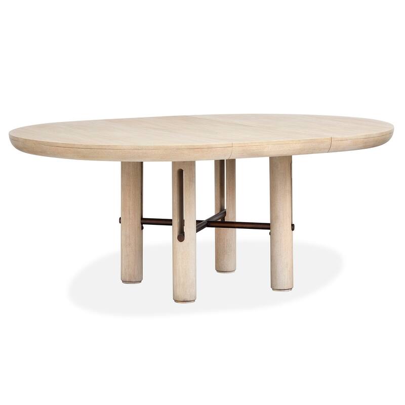 Salt Life Home Sunset Cove Sanibel Brown Extendable Round Dining Table - 54''W x 54''D x 30''H