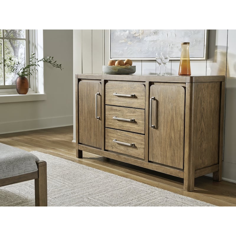 Signature Design by Ashley Cabalynn Light Brown Dining Server - 60.13" W x 18" D x 36" H