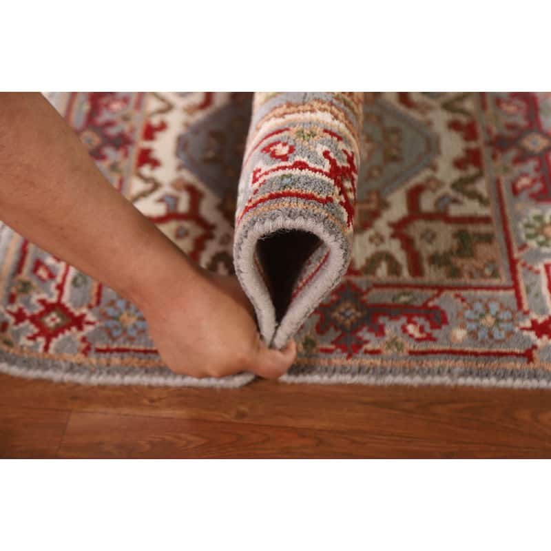 Geometric Grey Heriz Serapi Oriental Area Rug Handmade Wool Carpet - 2'0"x 3'0"