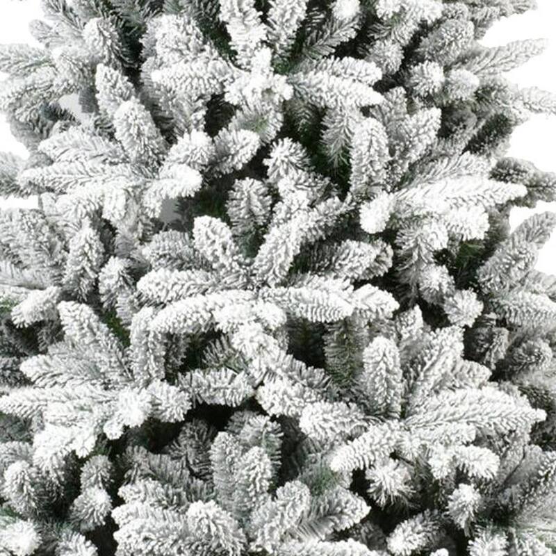 HomeRoots 7' Green And White Full Flocked Spruce Christmas Tree