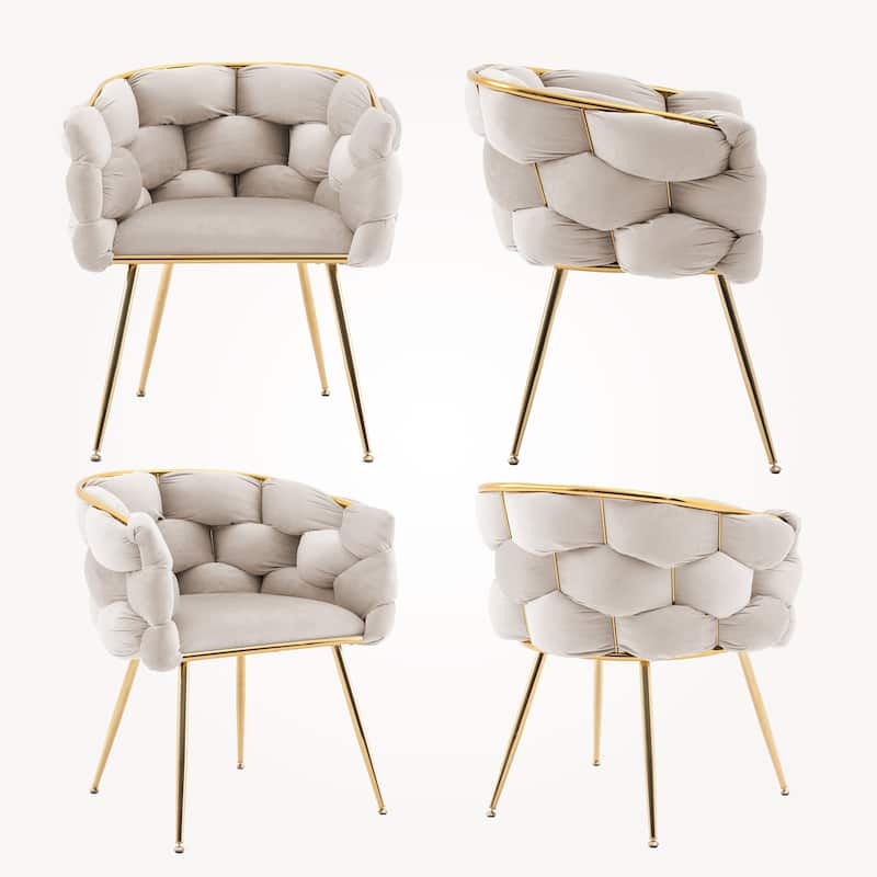 Modern Velvet Dining Chair with Metal Legs