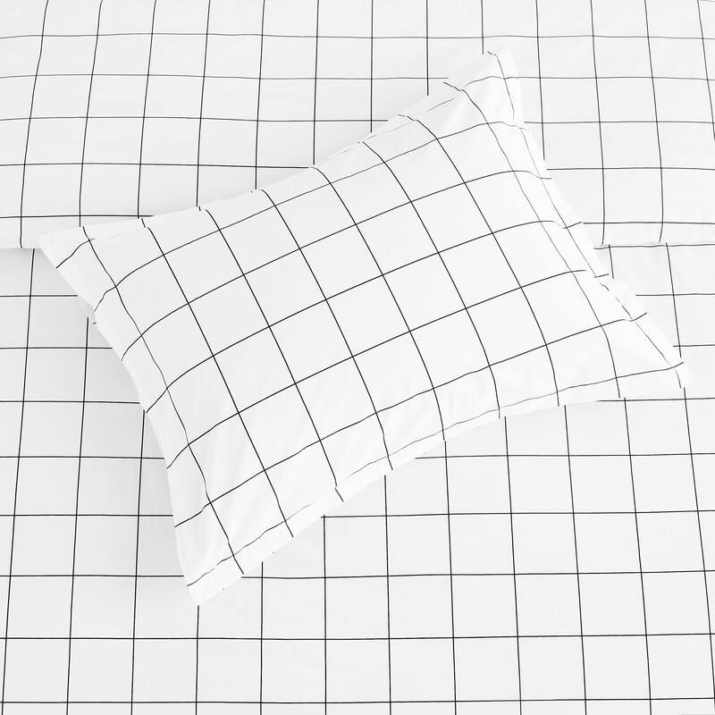 Percale CK Print Box Duvet Set - King - Cal King - Black - 3 Piece