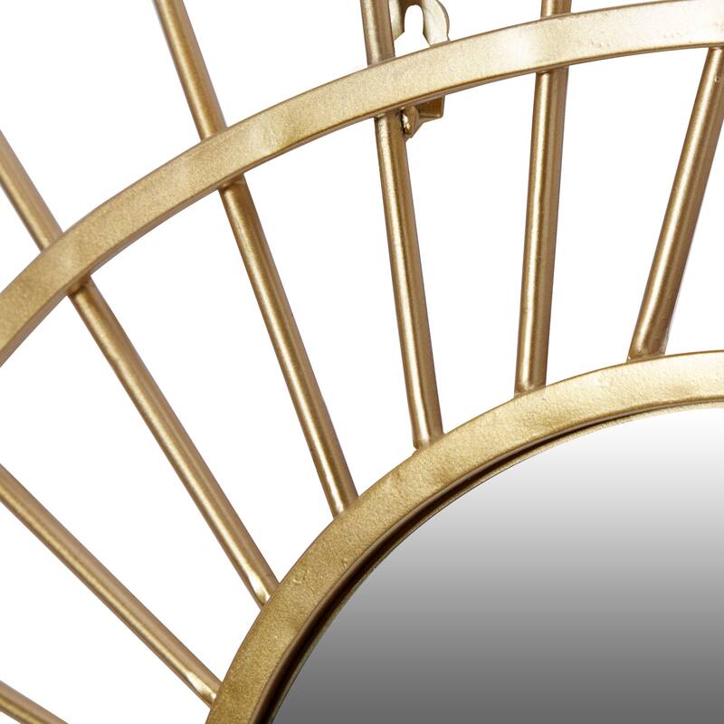 Gold Iron Contemporary Wall Mirror 34 x 22 x 1 - 22 x 1 x 34
