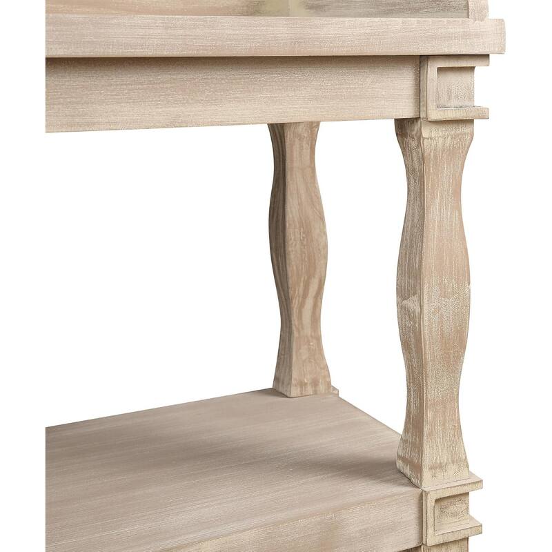 Roomfitters Console Table with 3-Tier Open Storage Spaces and Roman Column Effect Support Legs
