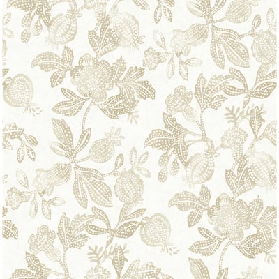 A-Street Prints Beach Rose Champagne Floral Fruits Wallpaper