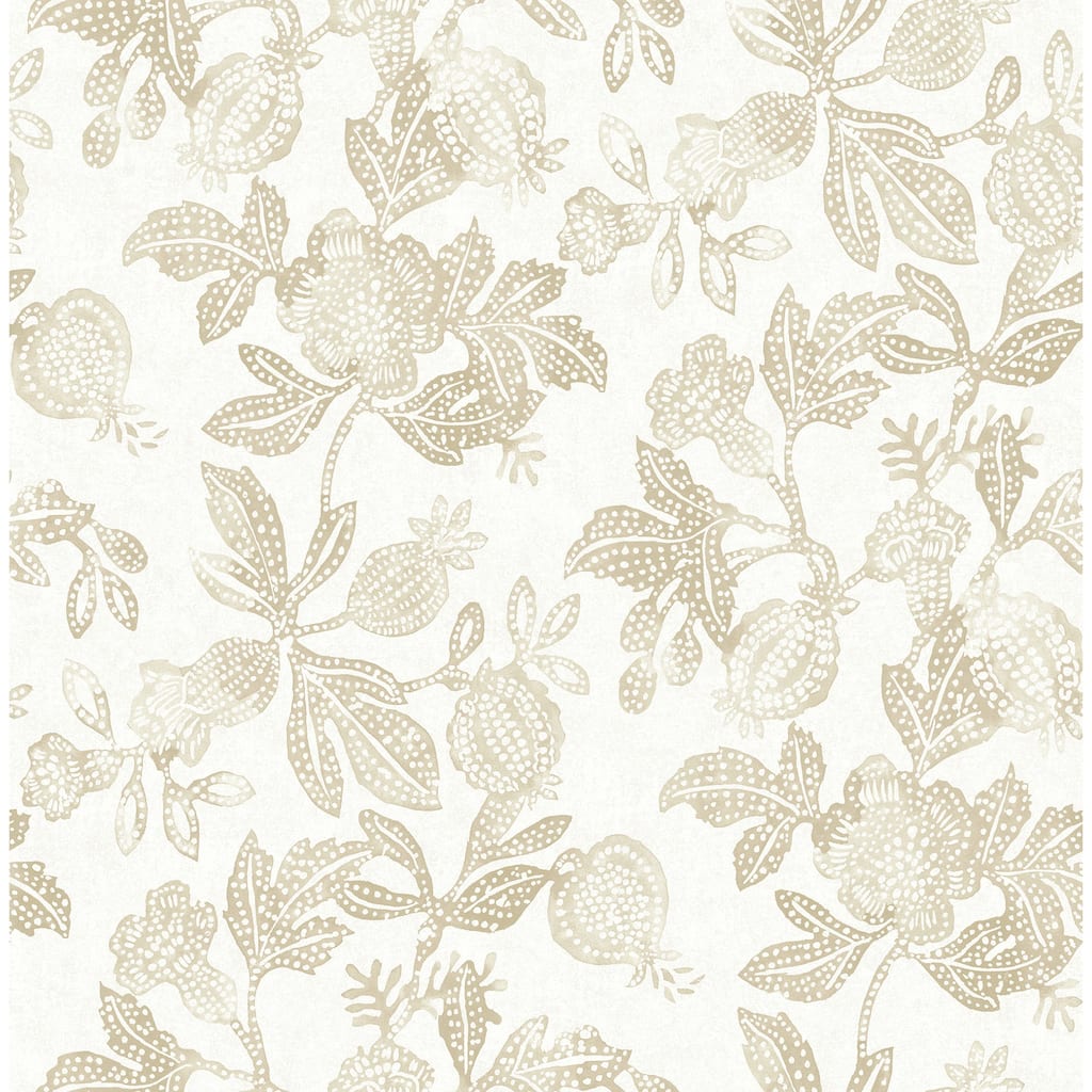 A-Street Prints Beach Rose Champagne Floral Fruits Wallpaper
