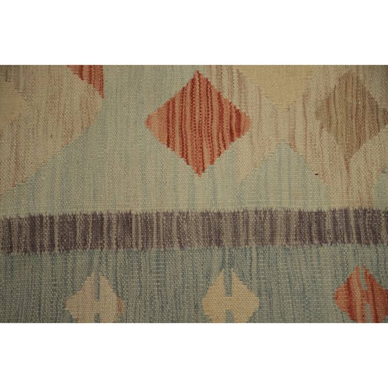 Hand Woven Oriental 100% Wool Carpet Southwestern Tribal Multi-Colored Kilim Area Rug - 6' 11'' X 5' 0''
