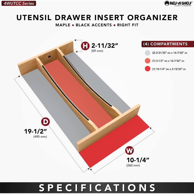 Rev-A-Shelf 4WUTCC-15-1 Craftsman 10-1/4" W X 19-1/2"D Designer Solid