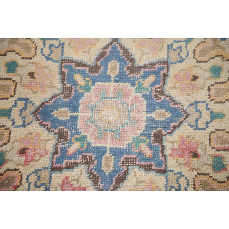 Hand Knotted Oriental 100% Wool Carpet Traditional Floral Yellow & Gold Mashad Area Rug - 12' 4'' X 9' 7''