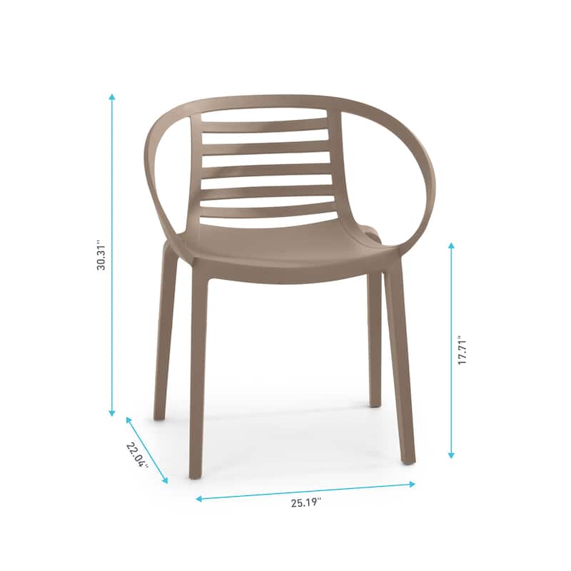 WRGHOME Modern Stacking Patio Dining Armchairs Indoor/Outdoor (Set of 2) - 30.31'' H X 25.19'' W X 22.04'' D