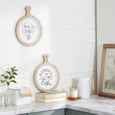 White Iron Farmhouse Wall Decor Food and beverage (Set of 2)