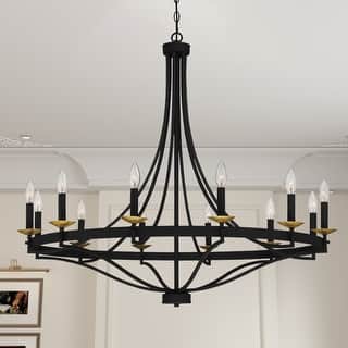 Fidenza 12-light Modern Farmhouse Empire Wagon Wheel Chandelier with UL - D40'' * H135''