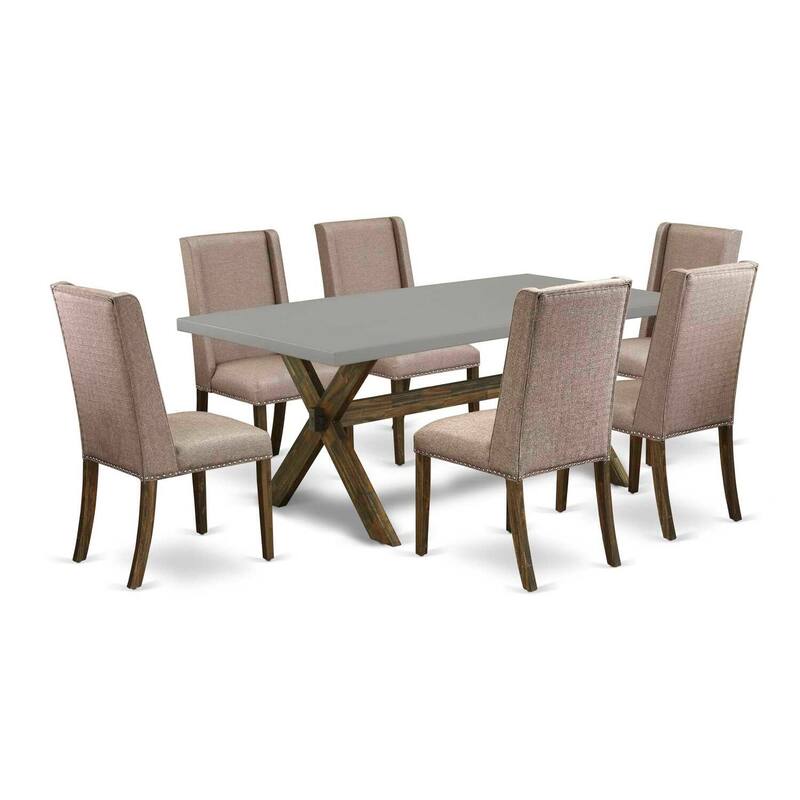 Southwestern Dining Set - 7 Piece Table & Chair Set - Hardwood Frame - Parsons Style - 72