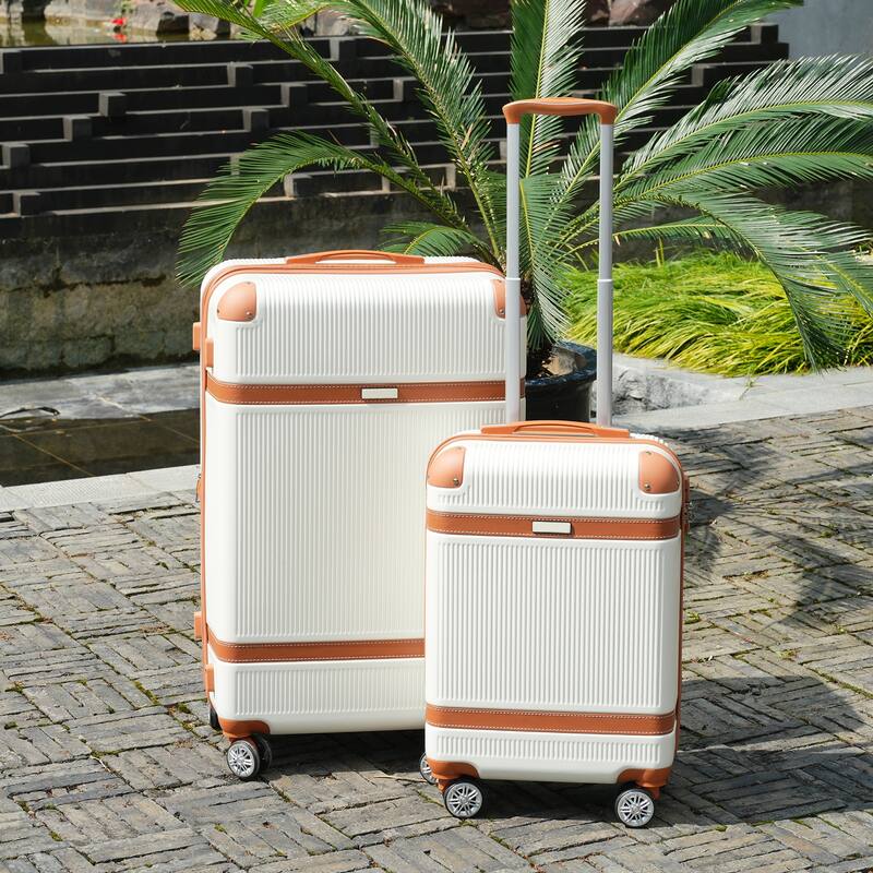 3 Piece Hardside Lightweight Luggage Sets with Double Spinner 8 Wheels and TSA Lock