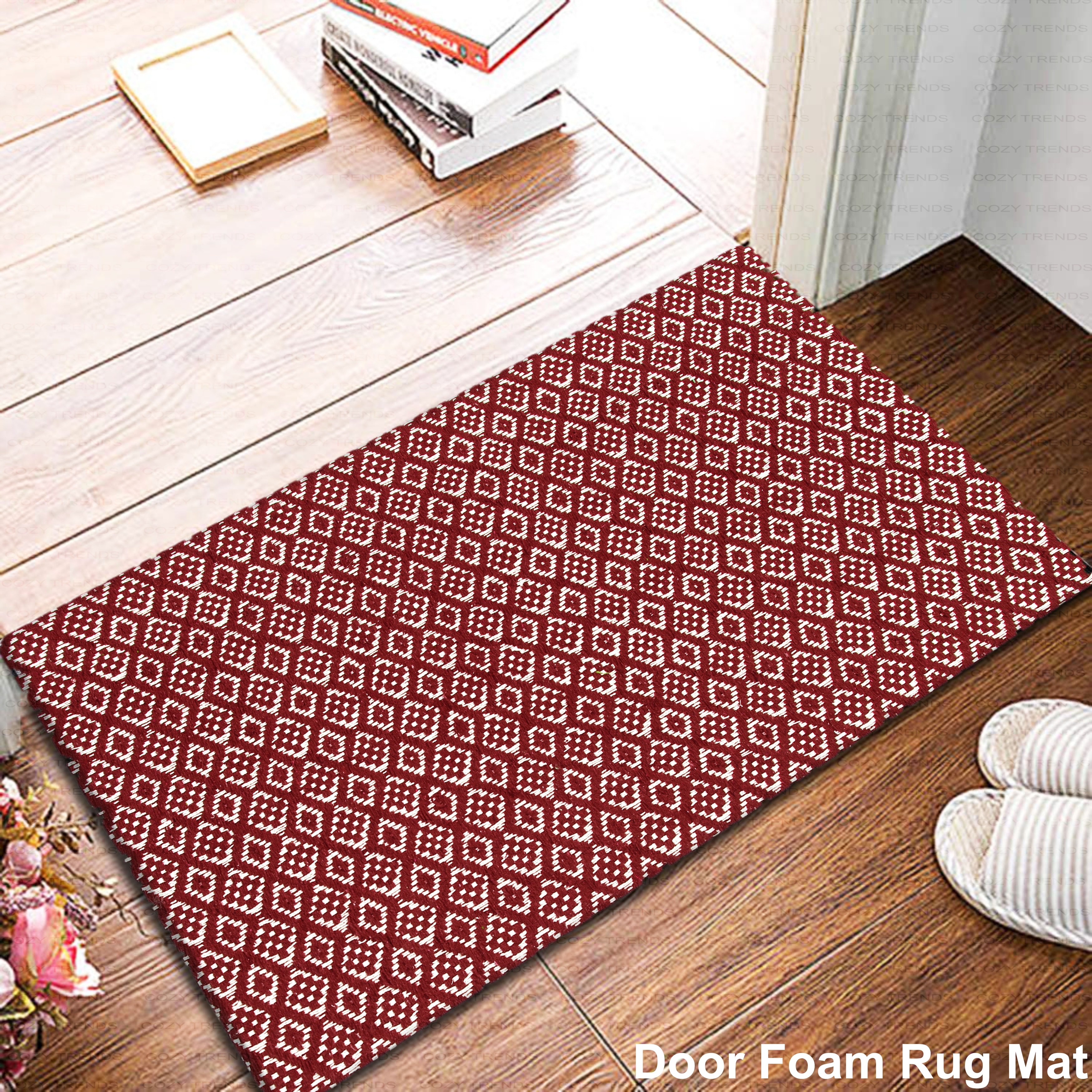 Farmlyn Creek Slip-resistant Kitchen Floor Mat, Half Round Red Kitchen Rug  With Rubber Backing For Office, Sink, Laundry Room, Red, 18x30 In : Target