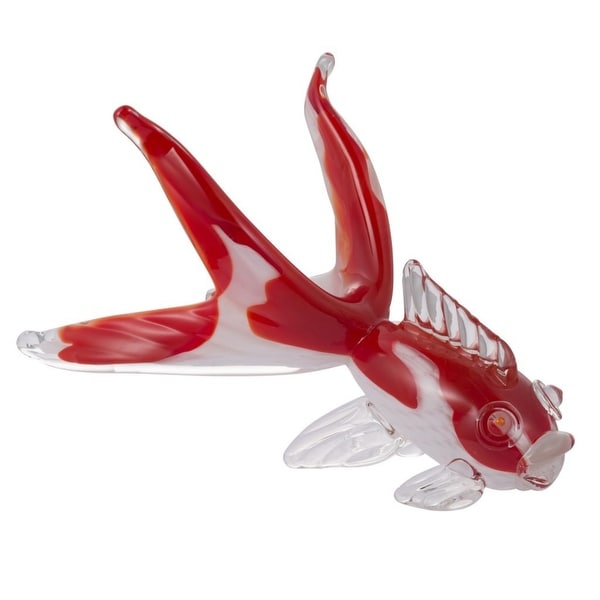 11.25" Red and White Flutter Fish Accent - N/A