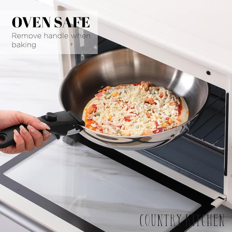 Country Kitchen 16 Piece RV Cookware Set Ceramic with Removable Handle Oven Safe.