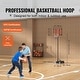 preview thumbnail 9 of 12, Basketball Hoop, Adjustable Height Portable Backboard System, Basketball Hoop & Goal, Kids & Adults Basketball Set with Wheels