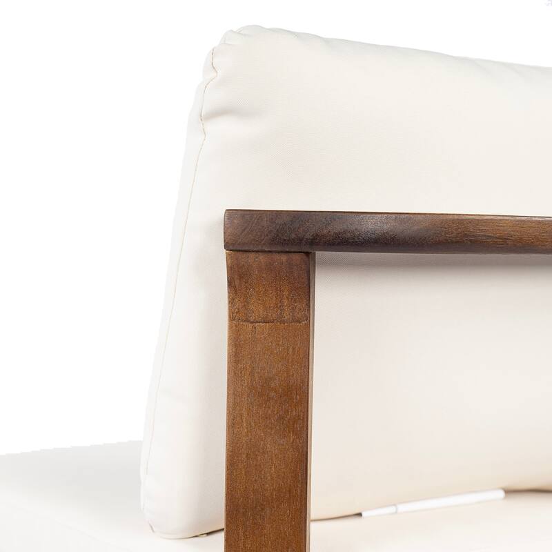 Christopher Knight Home - Modern Wooden Outdoor Dining Chair with Cushions