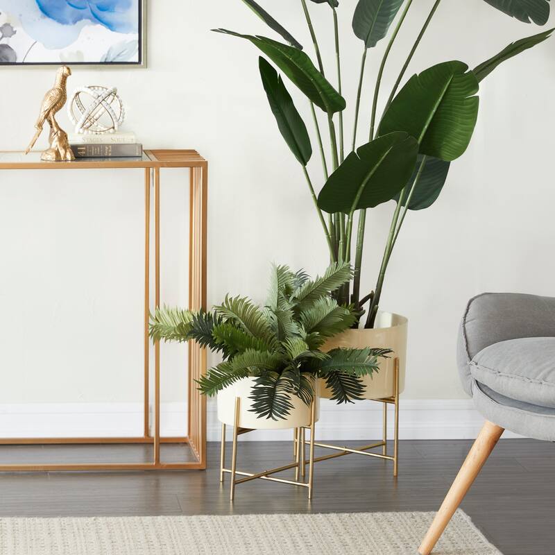 Iron Contemporary Planter (Set of 2) - S/2 12", 16"H