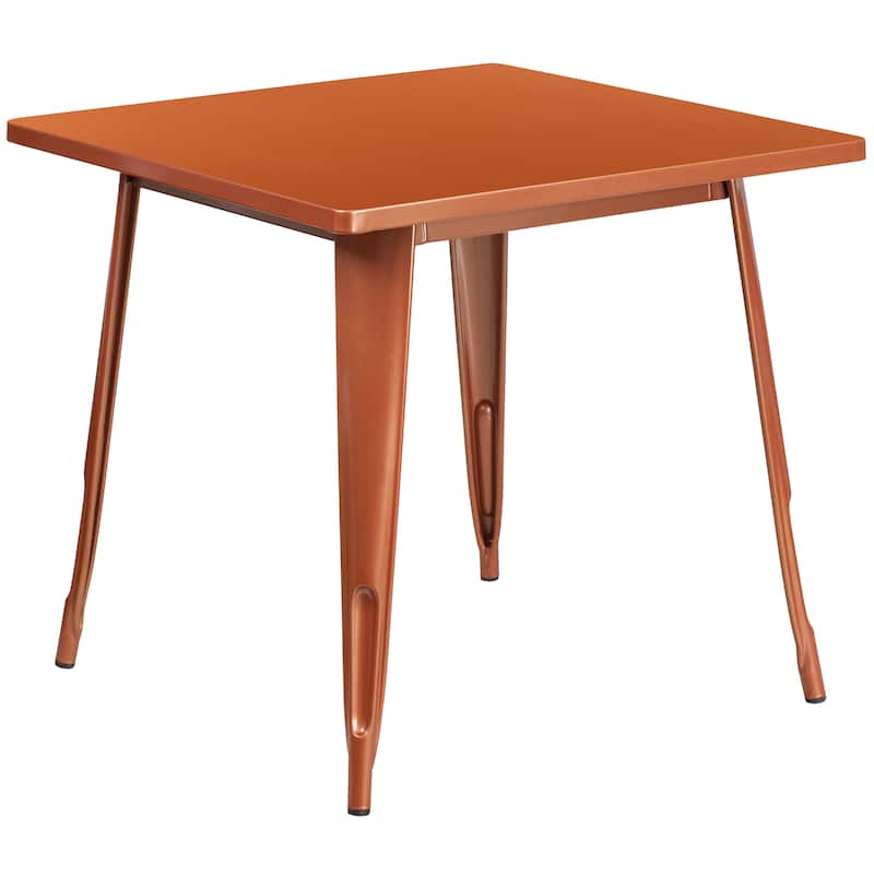 31.5'' Square Metal Indoor-Outdoor Table - Copper