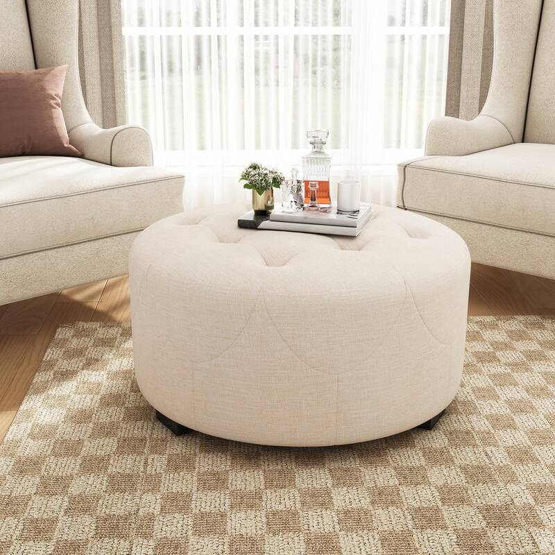 Upholstered Round Ottoman