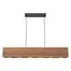 preview thumbnail 5 of 9, 6-Light Farmhouse Black Linear Wood Pendant Light Kitchen Island Lighting - 39.37 in. W x 4.65 in. D x 5.91 in. H