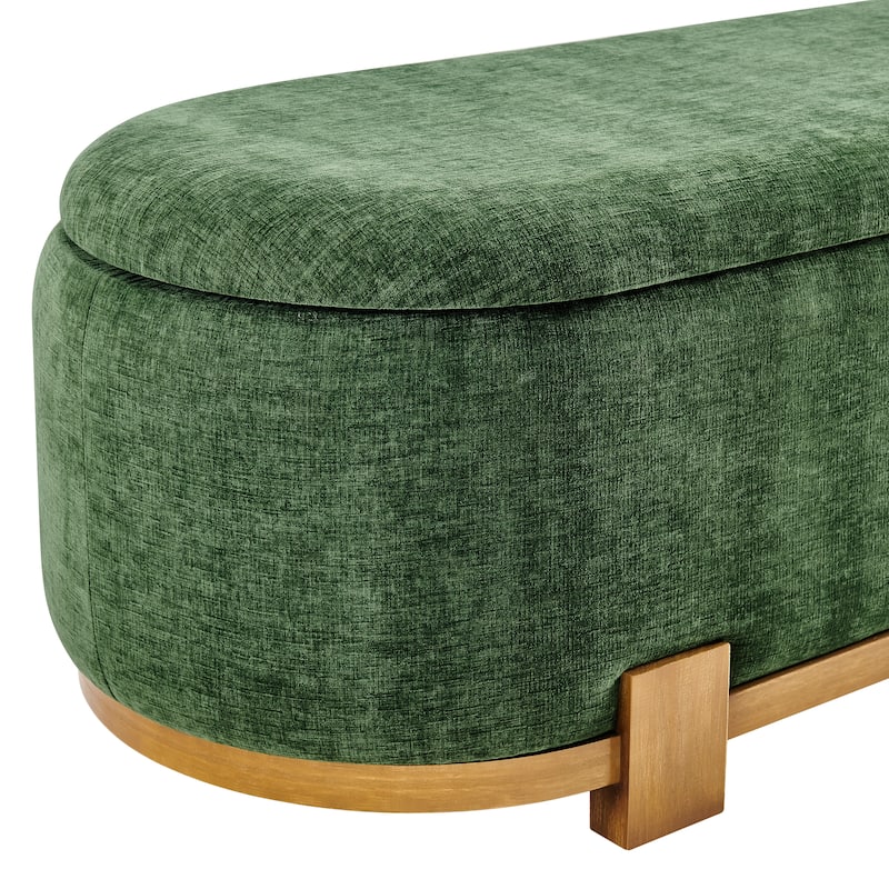 NPD Furniture Ayleen Chenille Storage Bench