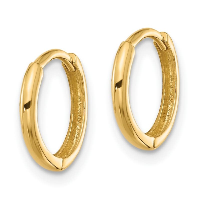 Curata 14k Yellow Gold Polished Hinged Hoop Earrings - 12.1x12.1mm