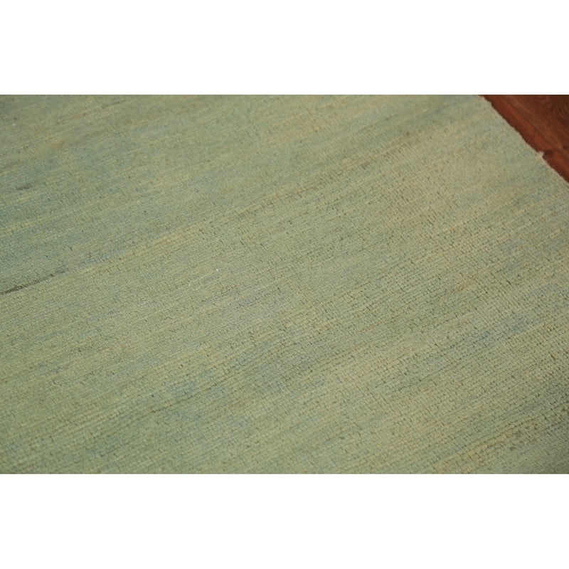Light Green Gabbeh Modern Oriental Rug Handmade Wool Carpet - 3'3" x 6'5"