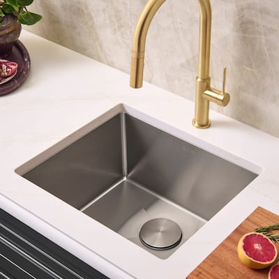 Ruvati 21-inch Undermount Tight Radius 16 Gauge Stainless Steel Bar Prep Kitchen Sink Single Bowl - RVH7121 - 8' x 11'