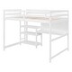 preview thumbnail 7 of 25, Stylish & Simple Full Size Wooden Loft Bed with Shelves, Desk and Writing Board, Maximized space, Health and Comfort, White