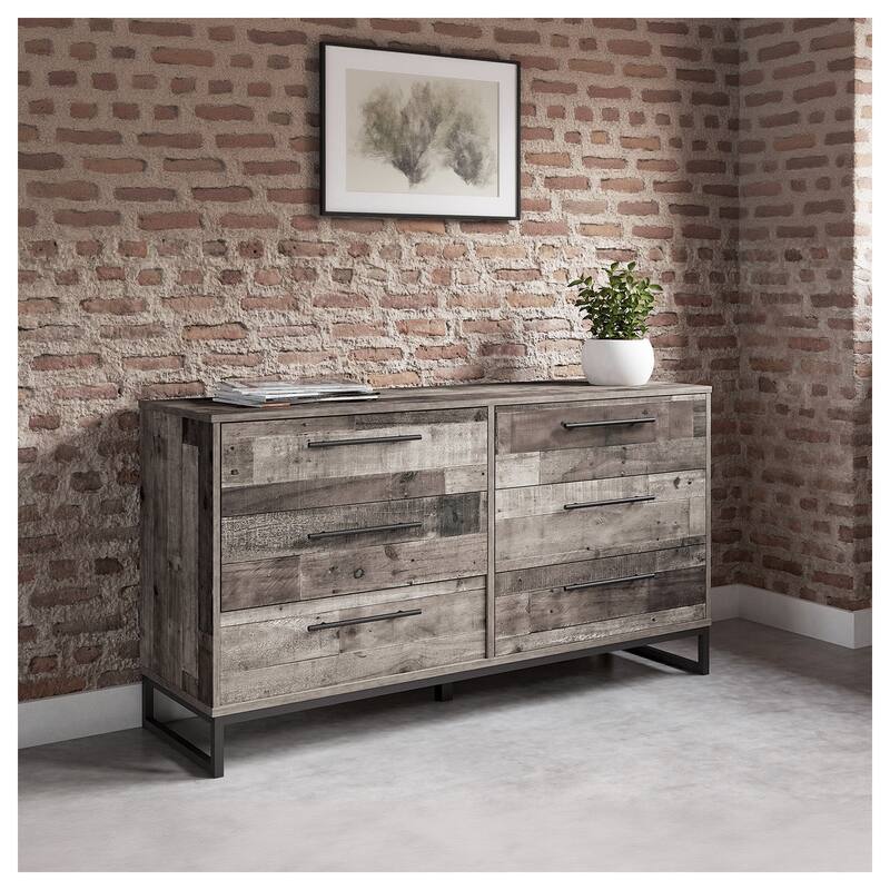Signature Design by Ashley Neilsville Multi Gray 6 Drawer Dresser - Multi Gray - 6-drawer