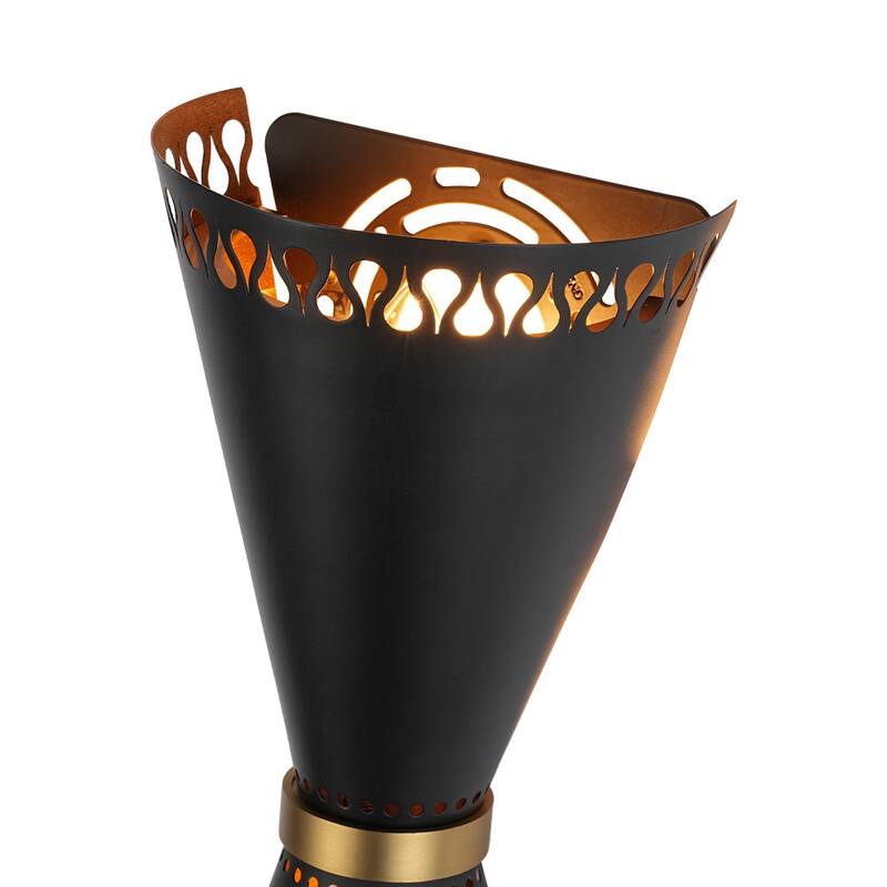 Mid-Century 2-Light Hourglass Up and Down Wall Lamp Black Gold