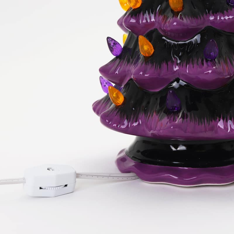 Purple Halloween Ceramic Christmas Tree