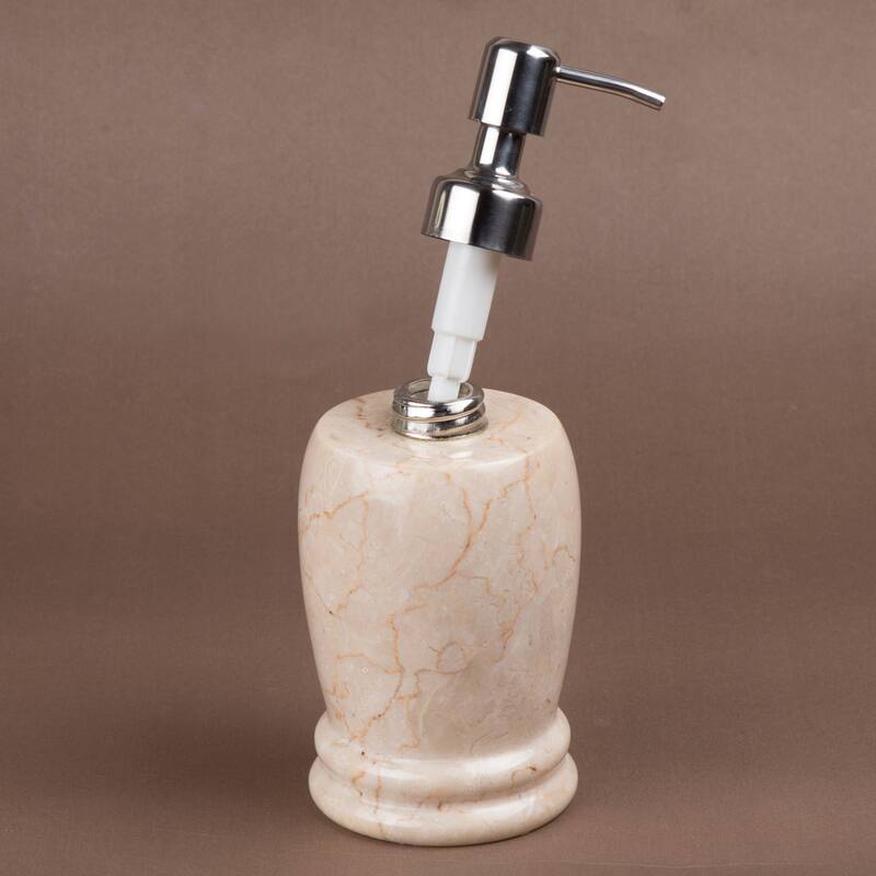 Creative Home Double Rings Collection Champagne Marble Liquid Soap Dispenser, Lotion Dispenser - Beige