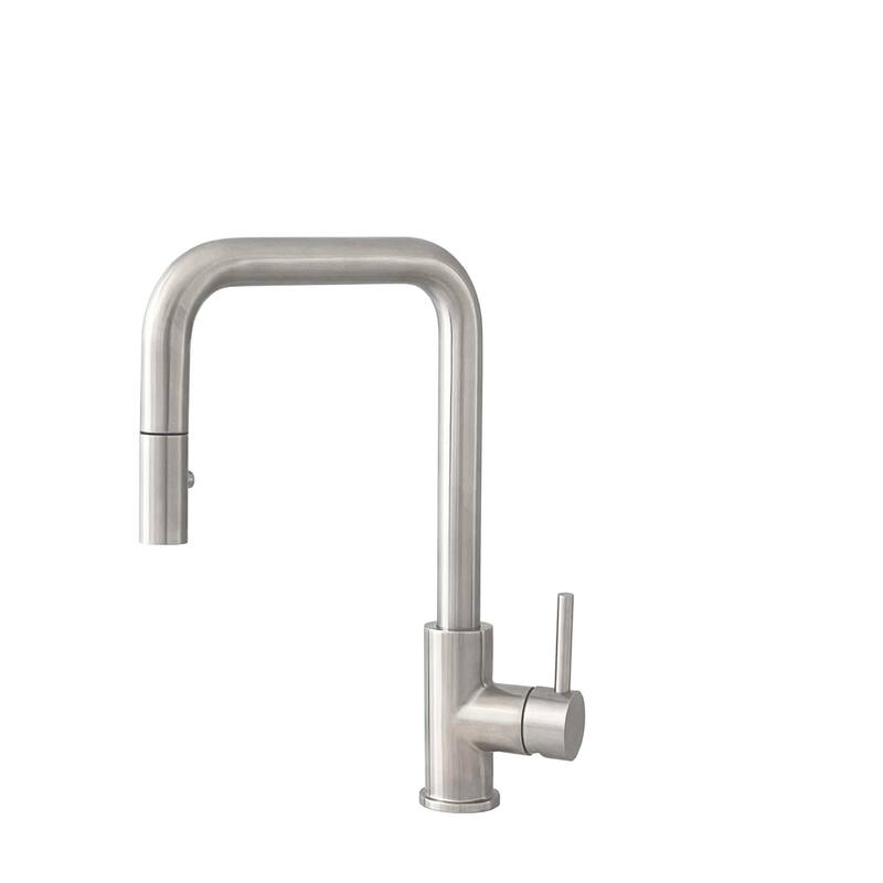 STYLISH Kitchen Sink Faucet Single Handle Pull Down Dual Mode in Stainless Steel - Faucet Height: 14 3/8" | Spout Height: 7 7/8"