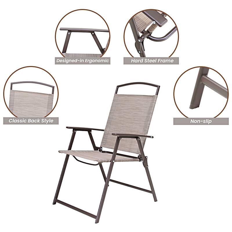 VredHom Outdoor 4-Piece Patio Dining Folding Chairs