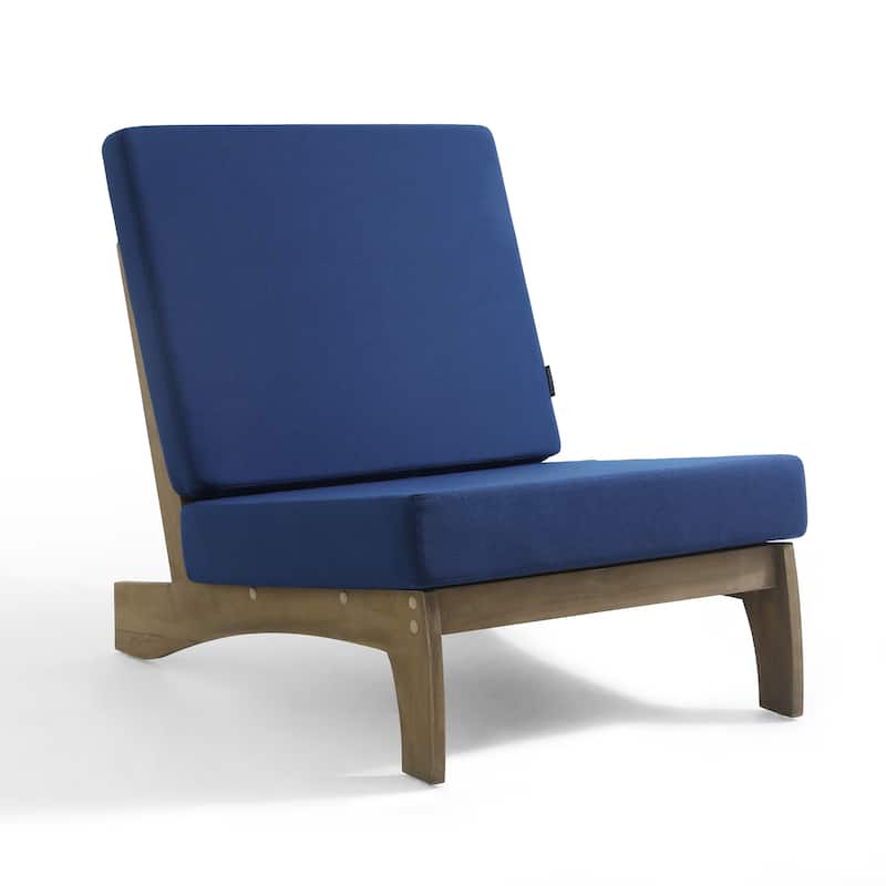Outdoor Acacia Club Chair Set Loveseate with Weather-Resistant Cushions