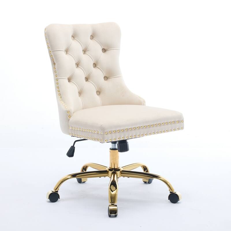 Modern Velvet Upholstered Tufted Button Home Office Chair