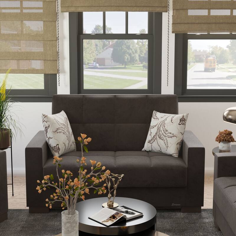 Collection Upholstered Convertible Loveseat With Storage