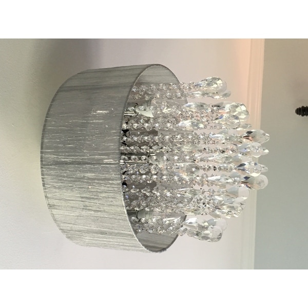Silver And Crystal 15 W Ceiling Light Chandelier Pendant Flush Silver And Crystal 15 W Ceiling Light Chandelier Pendant Flush Mount On Free Shipping Today 12493274