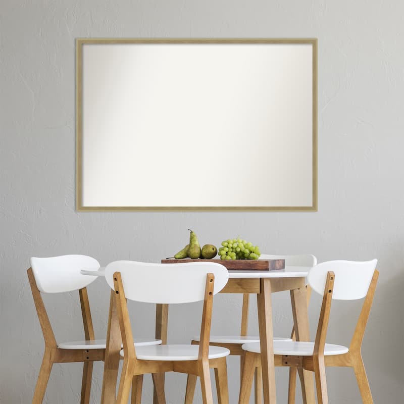 Non-Beveled Lucie Champagne Framed Decorative Wall Mirror