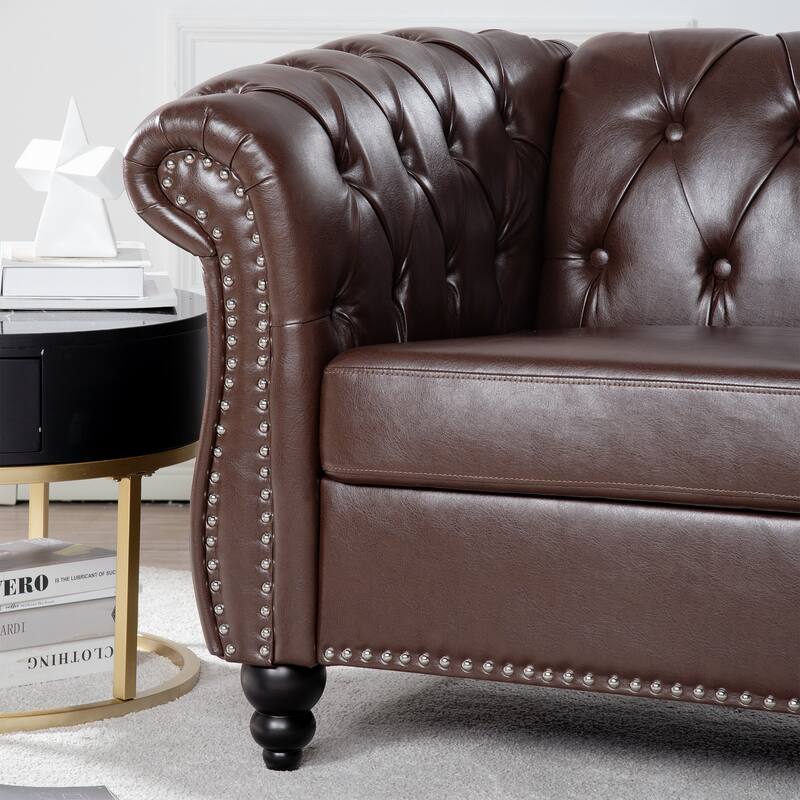 1-Seater Sofa with Soft PU Leather, Pocket Springs, Birch Legs for Living Room