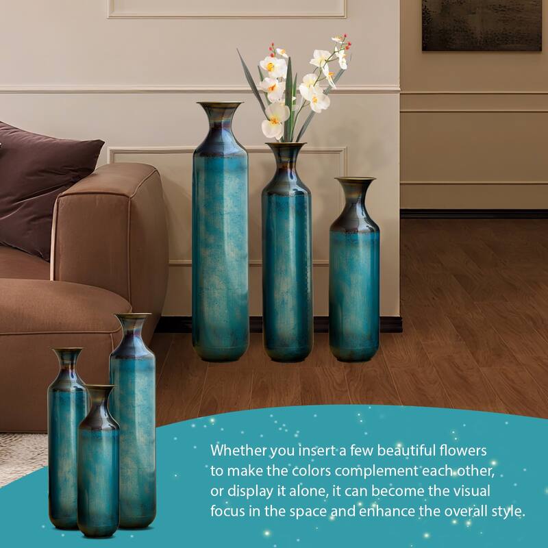 Hand-Woven PVC Rattan Floor Vase