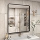 preview thumbnail 23 of 141, Apmir Metal Frame Tempered Glass Bathroom Vanity Mirror for Wall, Cloakroom, Bedroom 36" x 30" - Black